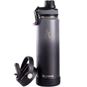 Water Bottle, Insulated Thermos Flask 650ml<span> - </span>Black Shadow