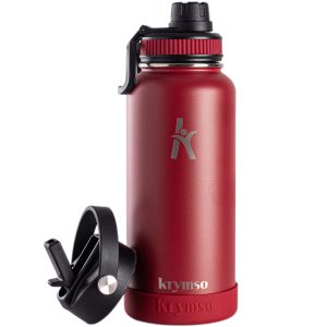 Water Bottle, Insulated Thermos Flask 950ml<span> - </span>Crimson Red
