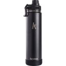 Water Bottle, Insulated Thermos Flask 750ml - Jet Black